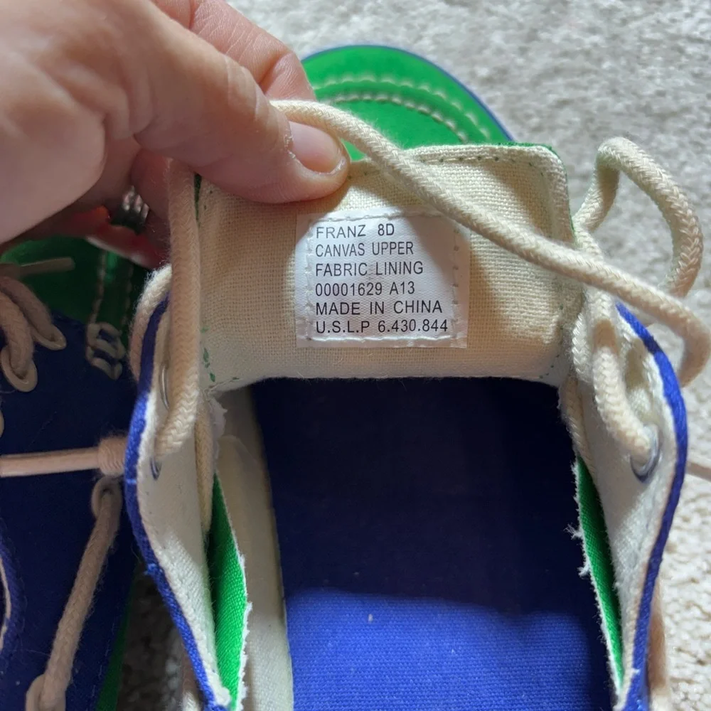 Ralph‎ Lauren men’s blue/green boat shoes sz 8